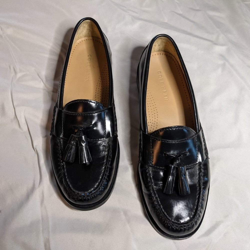 Cole Haan Black Tassel Loafers Size 7.5